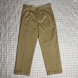 Brooks Brothers 846 Elliot Advantage Chino Pleated Pants Khaki Mens W34 L30